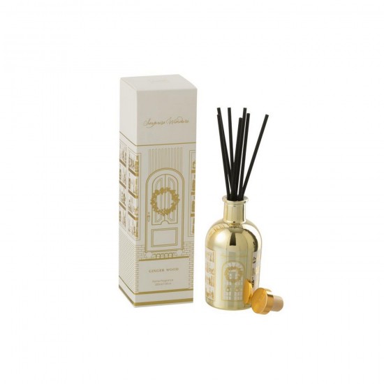 J Line Reed Diffuser Surprise Window Fragrance Oil White Gold Colored scent diffusers.