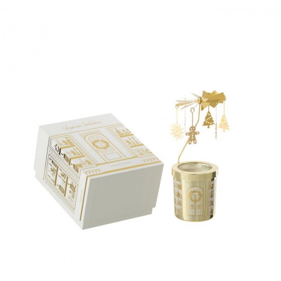 J Line Scented Candle Carousel Surprise Window Wax White Gold Colored scented candles.