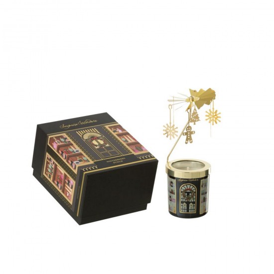 J Line Scented Candle Carousel Surprise Window Wax Black Multicolored scented candles.