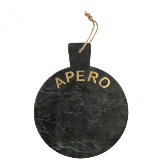 J Line Cheese Board Round Marble Black Gold Colored chopping boards.