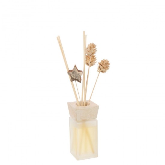 J Line Reed Diffuser Cinnamon Dry Flower Gold Colored scent diffusers.