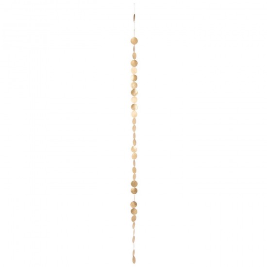 J Line Capiz String Dry Flower Gold Colored garlands hanging.