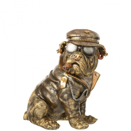 Jline Bulldog B Sigaret Polyresin Antiek Bruin.