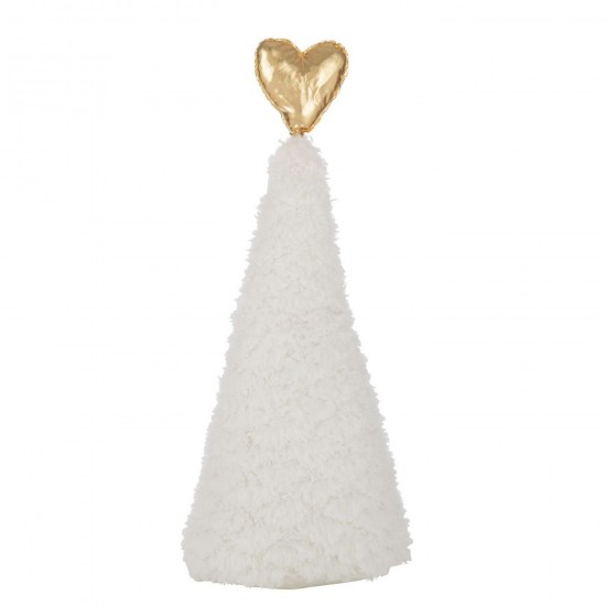 J Line Christmas Tree Gold Heart Polyester White Gold Colored Large x mas christmas trees on foot.
