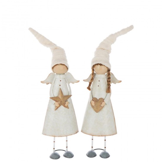 J Line Angel Heart Star Metal Off White Large Assortment Of 2.