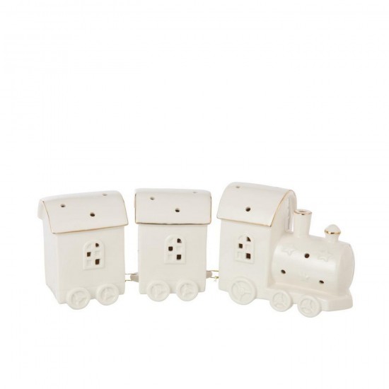 J Line Treno Led 2 Vagoni Argilla Bianco Tren Led 2 Coches Arcilla Blanco.