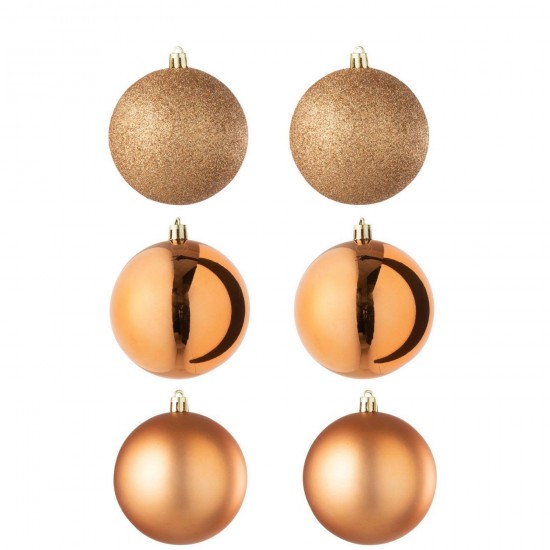 J Line Box Of 6 Christmas Bauble Plastic Orange box of baubles.