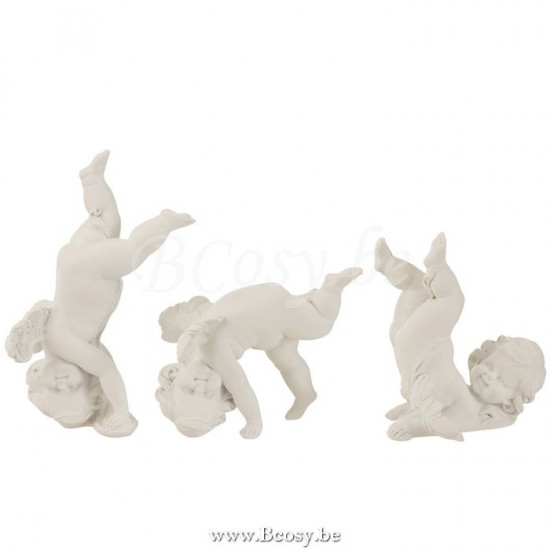 J Line Jline Angel Gymnastics Poly White Large Assortment Of 3 angels