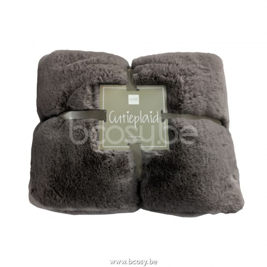J Line 76875 Plaid Cutie Polyester Donkergrijs 130x180 plaids deken dekens dekentjes quilts