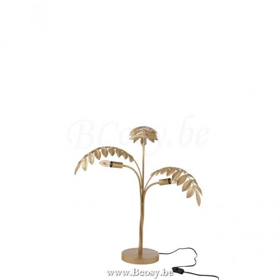 J Line Jline Tischlampe Palme Zink Gold Lampenfusse Mit Schirmen Tischlampen Tischleuchten Innenleuchten