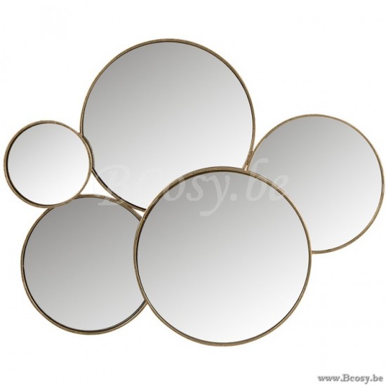 J Line Jline Spiegel 5 Ronden Metaal Goud