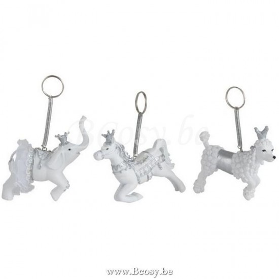 J Line Jline Hanger Dier Poly Wit Zilver Assortiment Van 3