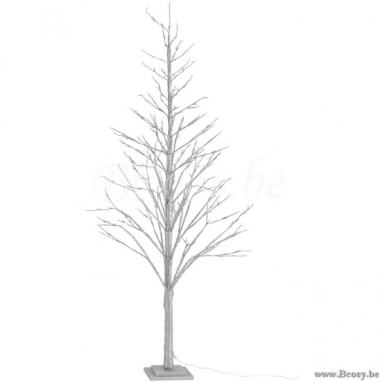 J Line 87558 Boom Kaal Led Adapter Glitter Zilver Large 210 kerstbomen