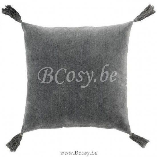 J Line Jline Cushion Tassel Cotton Grey cushion