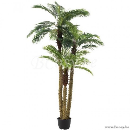 J Line 93119 Palmboom 3Delig Real Touch In Pot Plastiek Groen 300 sierbomen