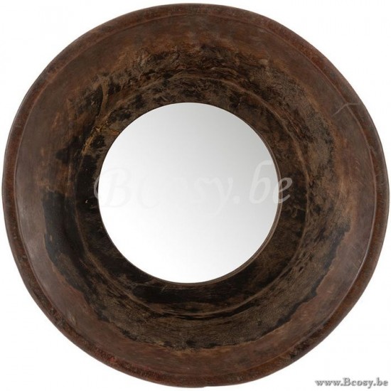 Jline houten spiegel rond komvorm j line