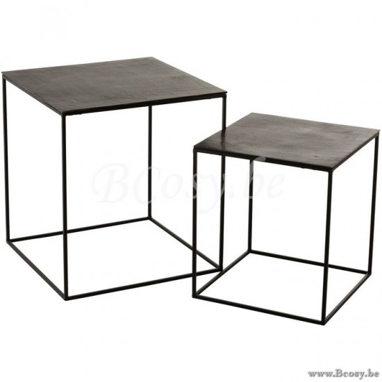 J Line 96997 Meubles d appoint Sidetable tables gigognes side tables Mobilier Koffietafel Mobili Bout de canapé Salontafel Koffietafels Interieurmeubelen Furniture Landelijke stijl Meubels Tafels Meub