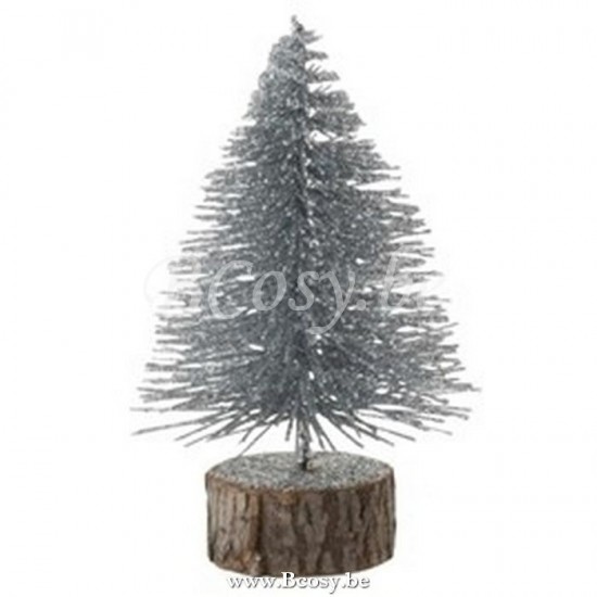 J Line Jline Kerstboom Deco Glitter Zilver Small