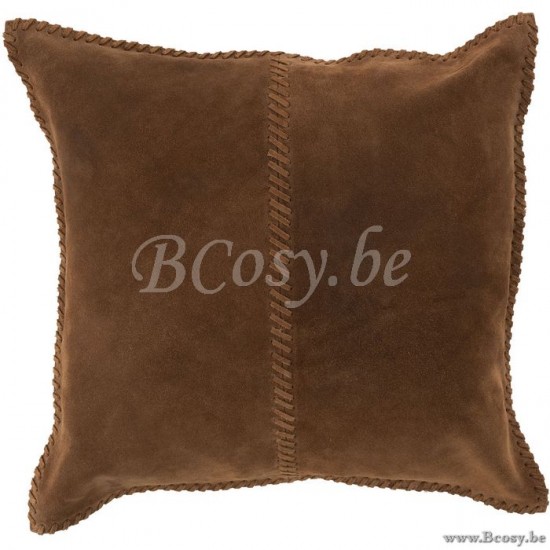 J Line Jline Cushion Stiching Square Leather Cognac cushion