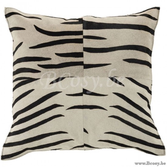 J Line Jline Cushion Zebra Square Leather Black White cushion