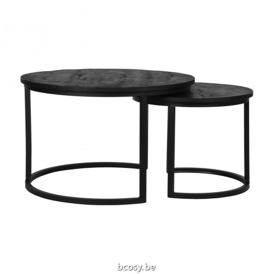 LABEL51 Couchtisch Double Schwarz Mango-Holz.