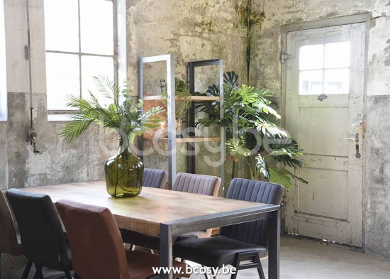 LABEL 51 Eetkamerstoel Matz Cognac Microvezel Zwart Metalen Frame.