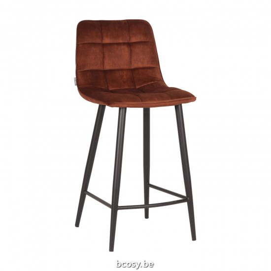 LABEL51 Barkruk Jelt Rust Velours Laag.