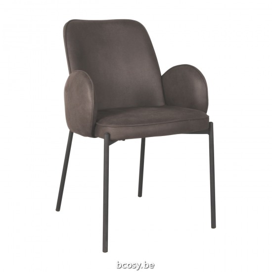 LABEL 51 Chaise de salle à manger Jari Anthracite Microvezel.