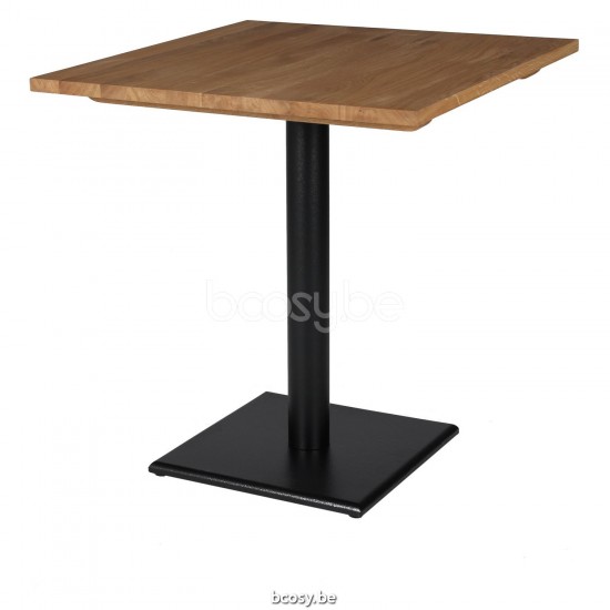 Vincent Sheppard Quadro Table Bistro carrée Cadre en Acier Noir dessus de table Teck non traité.