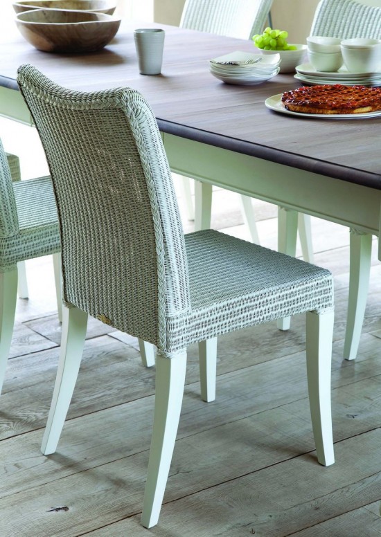 Vincent Sheppard Melissa chaises de repas Lloyd Loom Blanc cassé.