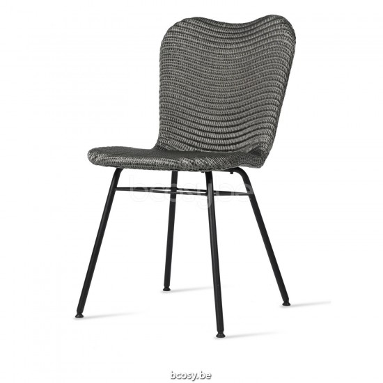 Vincent Sheppard Lily Stuhl A Stahlbasis Lily Stuhl Rahmen aus Schwarz pulverbeschichtet Stahl A Nacré Lloyd Loom.