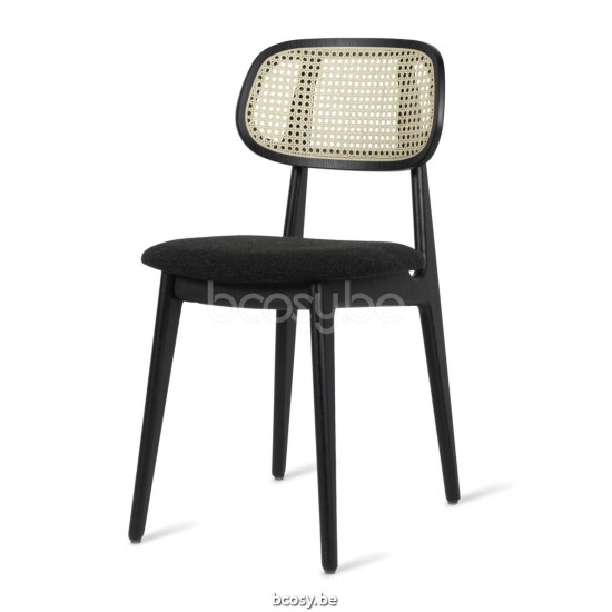 Vincent Sheppard Titus chaises de repas cadre en Chêne Noir teinté Bouclé Noir.