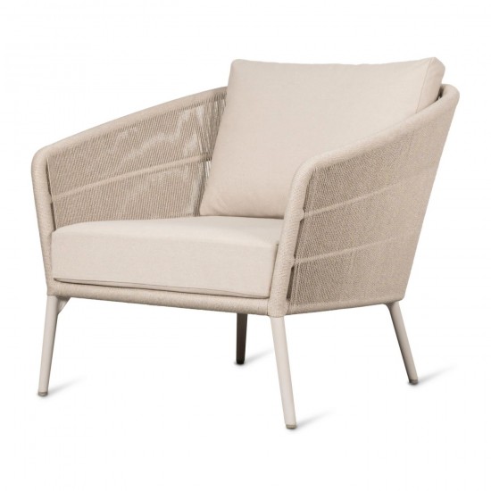 Vincent Sheppard Vincent Sheppard Akari Lounge Chair Dune White Aluminium frame Flax Rope Polypropylene.