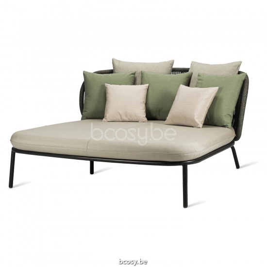 Vincent Sheppard Kodo Dubbel ligbed Fossil Grey Aluminium frame Fossil Grey Touw Polypropyleen.