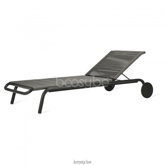 Vincent Sheppard Kodo lits de jardin bain de soleil Fauteuils de relaxation chaises longues Cadre en Aluminium Gris fossile C