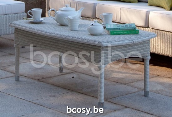 Vincent Sheppard Dovile Tables de jardin basses à café 106x60 Lloyd Loom Neige.