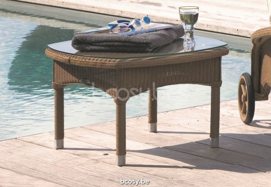 Vincent Sheppard Dovile Tables d'appoint de jardin Lloyd Loom Nacré.