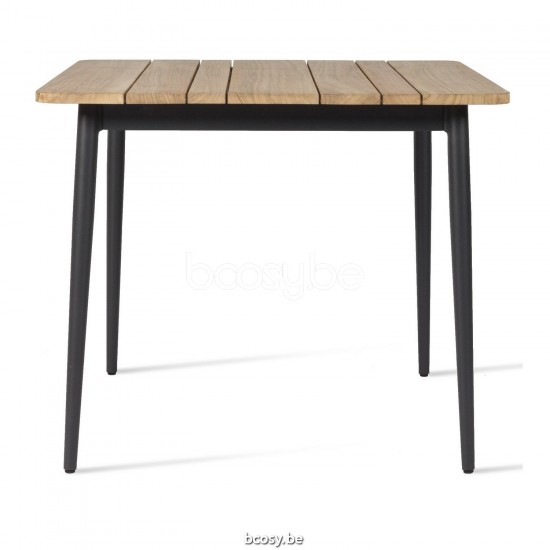 Vincent Sheppard Max tables de jardin cadre en Aluminium Gris fossile Teak Top 90x90.