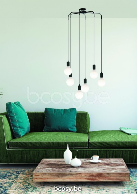 Marckdael pendel Toula Marckdael 3345-PL6-RU Vintage roest marron kastanjebruin pendel VVD VDV Verlichting van Dijck Dyck Markdaal.