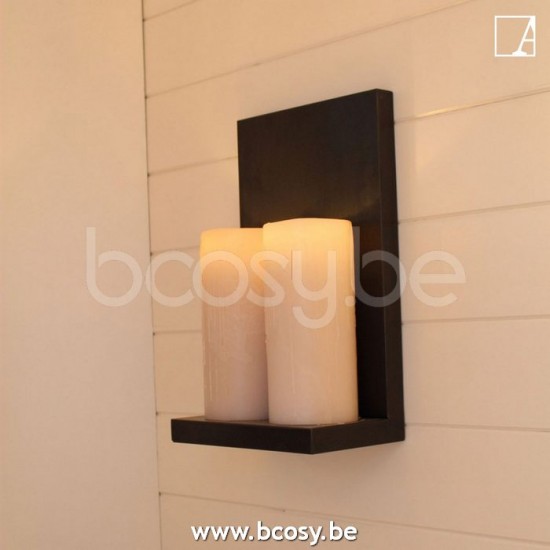 Authentage Bellefeu on L profile - 2 candles wax Bronze BWL002D02.
