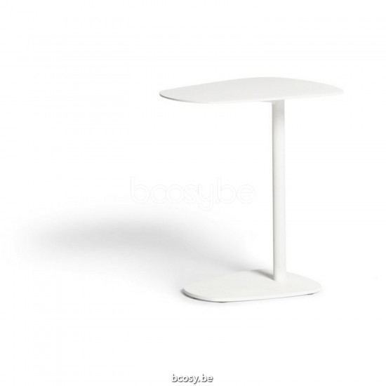 Diphano Easy-Fit Beistelltisch ellips B (42x34) Aluminium Weiß Gestell.