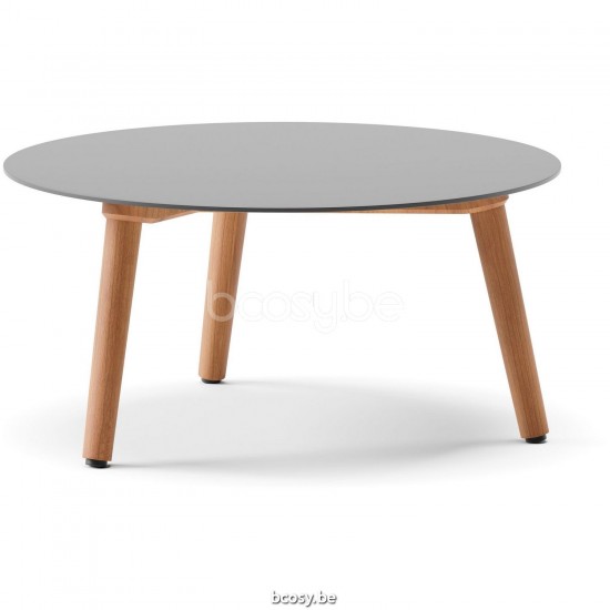 Diphano Ray coffee table A 60xR (28,5h) Natural Teak Frame Top Aluminium Lava.