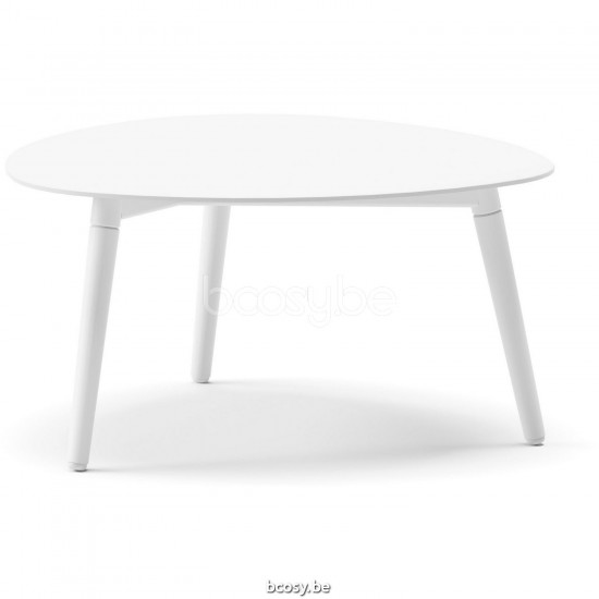 Diphano Ray coffee table organic A 60xR (28,5h) Aluminium White Frame Top Aluminium White.