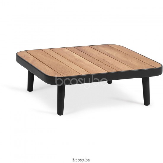 Diphano Diamond Modular Couchtisch A Teakholz (68x68) Aluminium Lava Gestell Tischplatte Natürliches Teakholz.