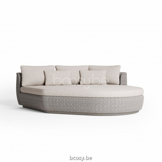 Jardinico TONDO Canapé Modulaire organique île bras gauche Organique Lin alu - Corde seal Pampas cat C.