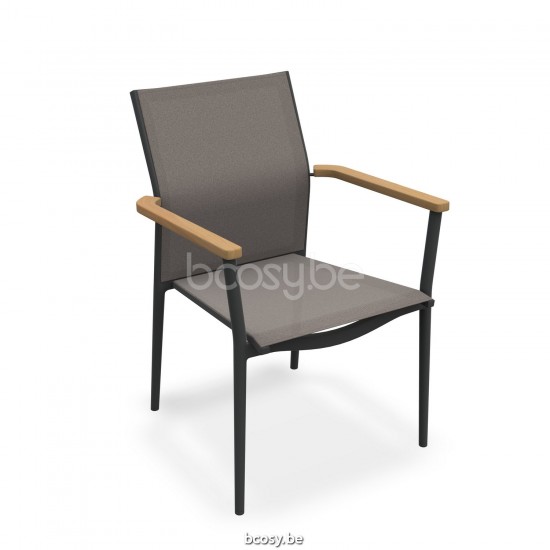 Jati Kebon Loya Stapelbarer Sessel Ohne kissen Aluminium anthrazit matt.