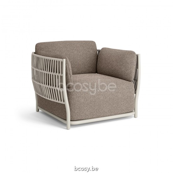 Jati Kebon Cala Sofa 1-Sitzer Dune mattes Aluminium.