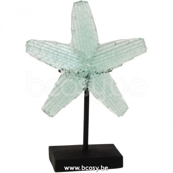 J Line Jline Starfish On Foot Recycled Glass Transparant Small Starfishes
