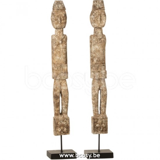 J Line Jline Figur Auf Fuß Naya Holz Albasia Grau Medium 2 Sortiert