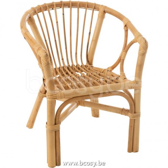 J Line Jline Sedia Bambini Filou Rattan Naturale Asiento Infantil Filou Cana Natural